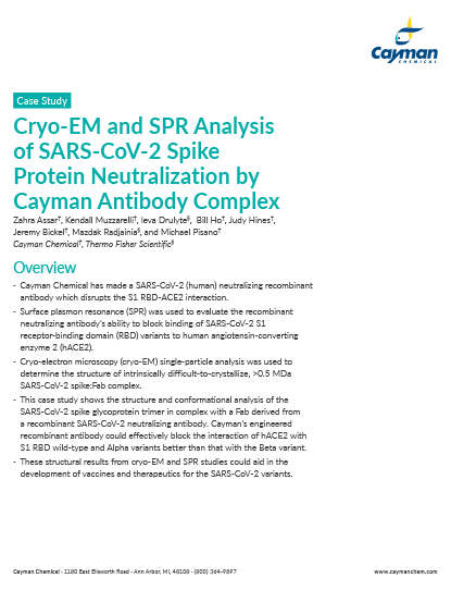 Cryo Em and SPR Analysis of SARS CoV 2 Spike Protein